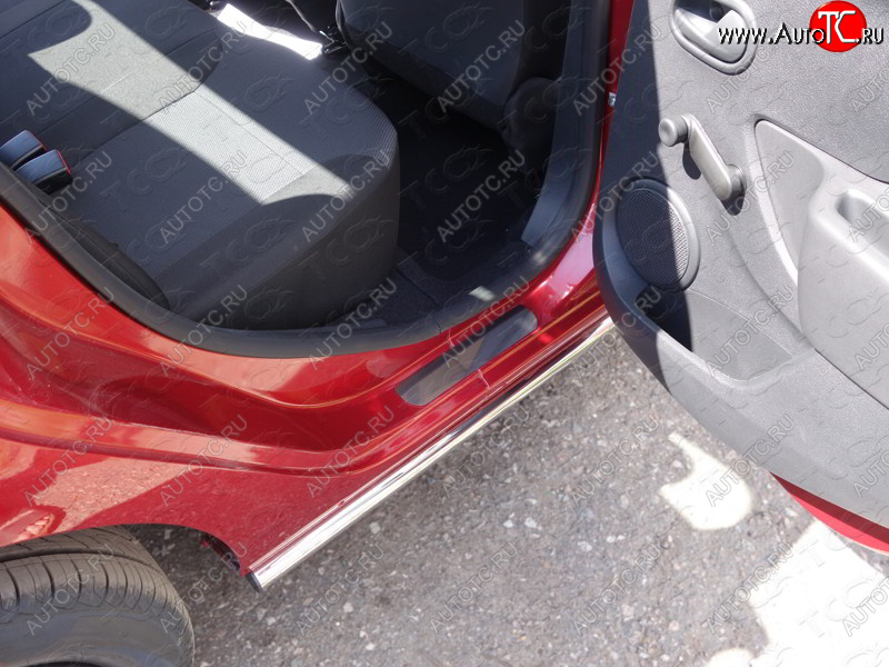 3 999 р. Накладки на пороги, ТСС Тюнинг  Renault Sandero Stepway  (B8) (2014-2018) дорестайлинг (лист шлифованный)  с доставкой в г. Кемерово