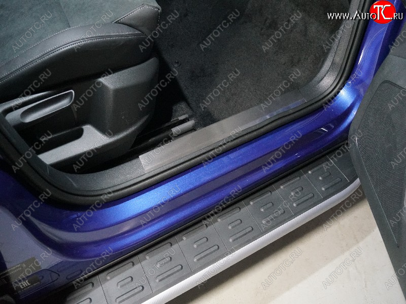 2 199 р. Накладки на пластиковые пороги, ТСС Тюнинг  Skoda Karoq  NU7 (2020-2025) рестайлинг  с доставкой в г. Кемерово