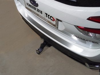 Накладка на задний бампер, ТСС Тюнинг Subaru Forester  SK/S14 (2018-2021) дорестайлинг (Лист шлифованный)