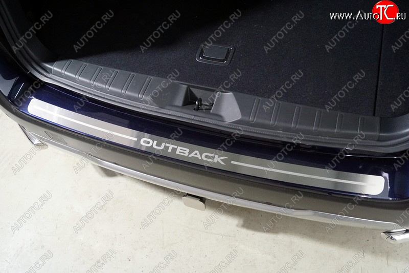 3 799 р. Накладка на задний бампер, ТСС Тюнинг  Subaru Outback  BS/B15 (2017-2021) рестайлинг универсал (лист шлифованный надпись Outback)  с доставкой в г. Кемерово