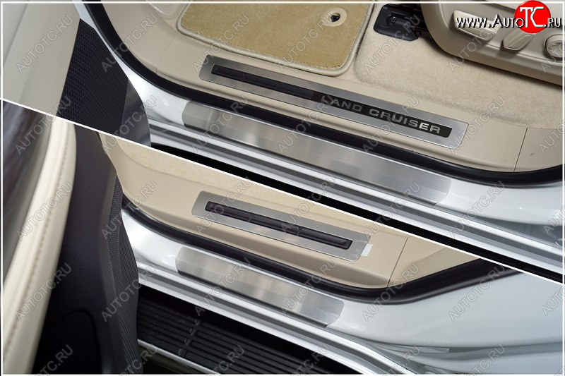 3 899 р. Накладки на пороги, ТСС Тюнинг  Toyota Land Cruiser  J300 (2021-2025) дорестайлинг (лист шлифованный)  с доставкой в г. Кемерово
