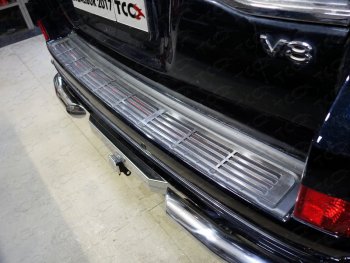 Накладка на задний бампер, ТСС Тюнинг Toyota Land Cruiser  200 (2015-2021) 2-ой рестайлинг (Лист шлифованный)