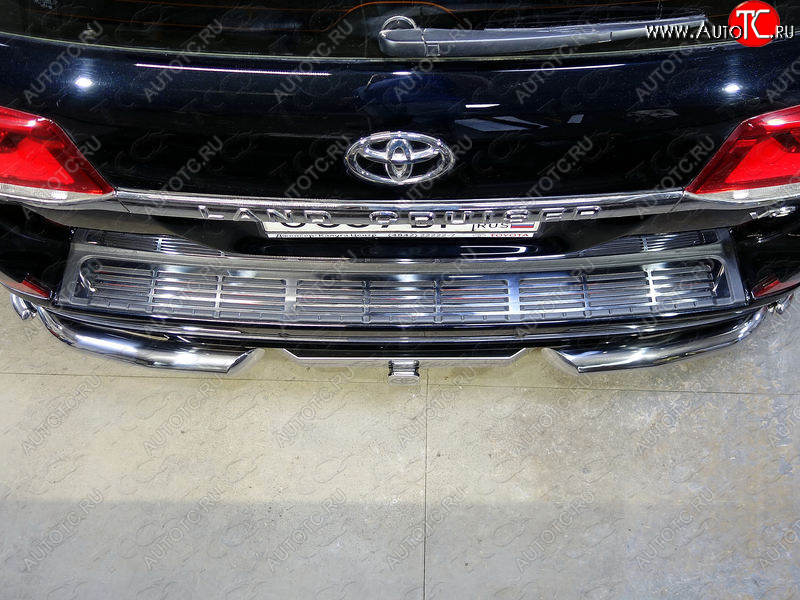 7 999 р. Накладка на задний бампер, ТСС Тюнинг  Toyota Land Cruiser  200 (2015-2021) 2-ой рестайлинг (Лист)  с доставкой в г. Кемерово