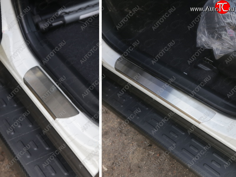 3 399 р. Накладки на пороги, ТСС Тюнинг Toyota RAV4 XA40 5 дв. рестайлинг (2015-2019) (лист шлифованный)  с доставкой в г. Кемерово