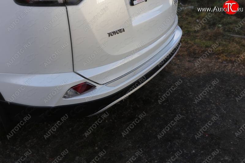 2 999 р. Накладки на задний бампер, ТСС Тюнинг Toyota RAV4 XA40 5 дв. рестайлинг (2015-2019) (лист шлифованный)  с доставкой в г. Кемерово