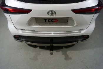 Накладка на задний бампер, ТСС Тюнинг Toyota Highlander  XU70 (2020-2025) (Лист шлифованный)