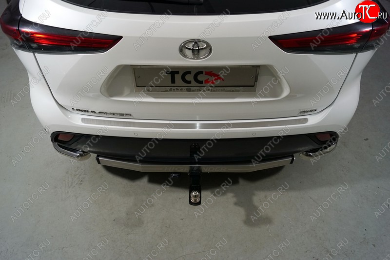 2 499 р. Накладка на задний бампер, ТСС Тюнинг  Toyota Highlander  XU70 (2020-2025) (Лист шлифованный)  с доставкой в г. Кемерово