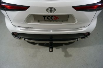 Накладка на задний бампер, ТСС Тюнинг Toyota Highlander  XU70 (2020-2025) (лист шлифованный надписьToyota)