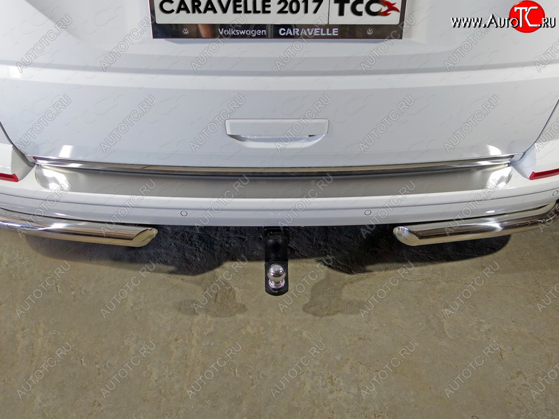 2 999 р. Накладка на задний бампер, ТСС Тюнинг  Volkswagen Caravelle  T6 (2015-2019) дорестайлинг (Лист шлифованный)  с доставкой в г. Кемерово