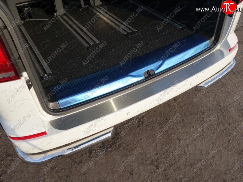 2 999 р. Накладка на задний бампер, ТСС Тюнинг  Volkswagen Multivan  T6 (2016-2019) дорестайлинг (Лист шлифованный)  с доставкой в г. Кемерово