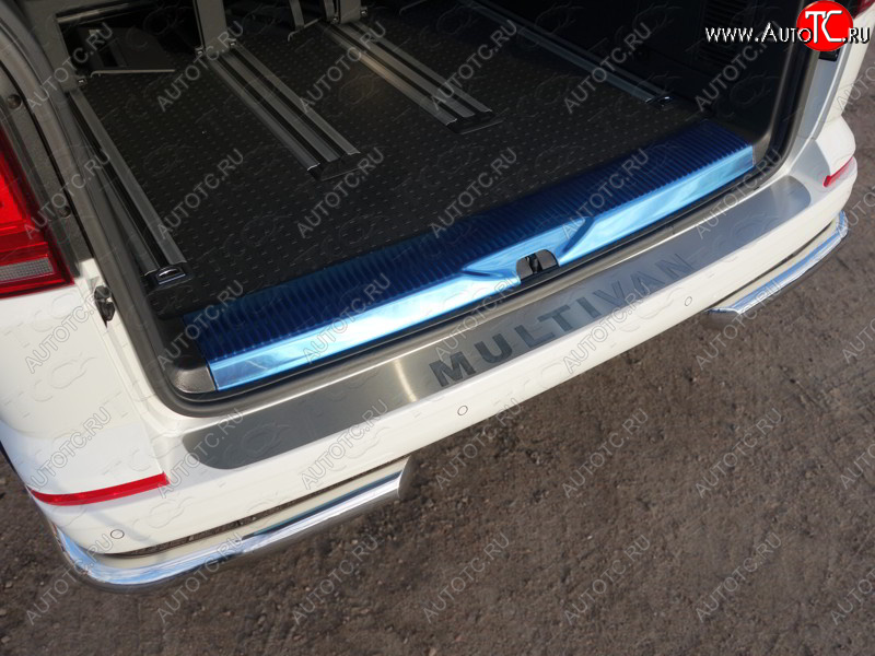 5 999 р. Накладка на задний бампер, ТСС Тюнинг  Volkswagen Multivan ( T5,  T6) (2009-2019) рестайлинг, дорестайлинг (лист шлифованный с надписью Multivan)  с доставкой в г. Кемерово