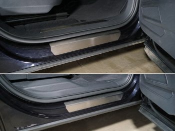 Накладки на пороги, ТСС Тюнинг Volkswagen Teramont  CA1 (2016-2020) дорестайлинг (лист шлифованный)