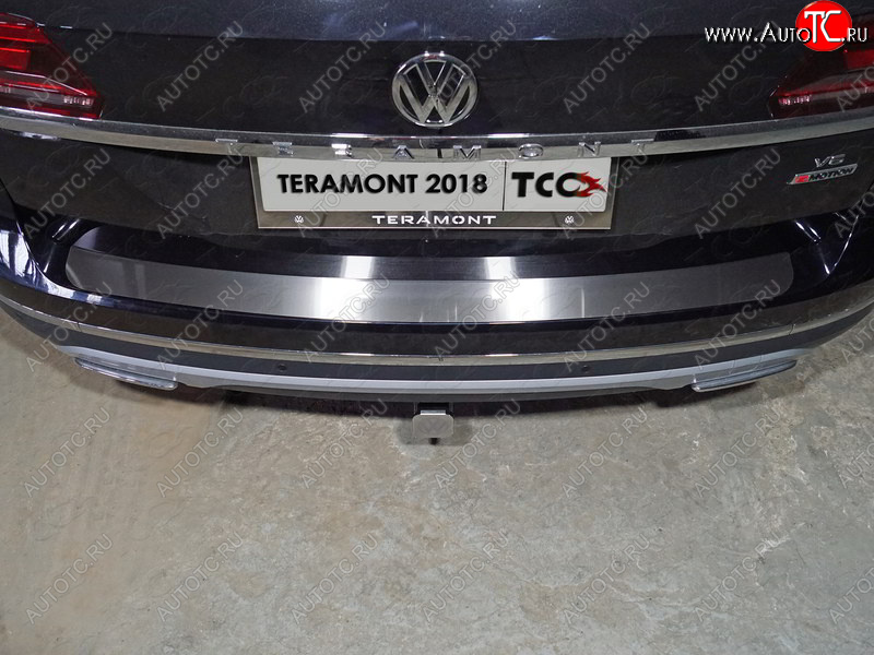 2 999 р. Накладка на задний бампер, ТСС Тюнинг  Volkswagen Teramont  CA1 (2016-2020) дорестайлинг (Лист шлифованный)  с доставкой в г. Кемерово