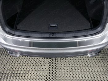 Накладка на задний бампер, ТСС Тюнинг Volkswagen Tiguan  Mk2 (2016-2022) дорестайлинг, рестайлинг (Лист шлифованный)