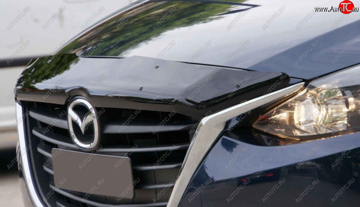 2 879 р. Дефлектор капота SIM Mazda 3/Axela BM дорестайлинг седан (2013-2016)  с доставкой в г. Кемерово