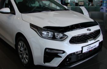 3 299 р. Дефлектор капота SIM  KIA Cerato  4 BD (2018-2021) дорестайлинг седан, дорестайлинг, хэтчбэк  с доставкой в г. Кемерово. Увеличить фотографию 1