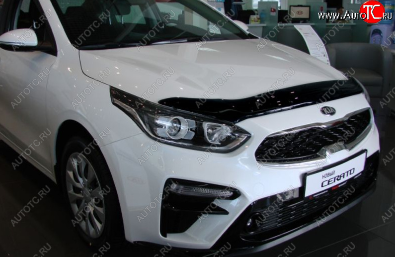 3 299 р. Дефлектор капота SIM  KIA Cerato  4 BD (2018-2021) дорестайлинг седан, дорестайлинг, хэтчбэк  с доставкой в г. Кемерово