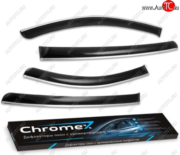 3 379 р. Дефлекторы окон (с хром. молдингом) CHROMEX Jeep Grand Cherokee WK2 дорестайлинг (2010-2013)  с доставкой в г. Кемерово