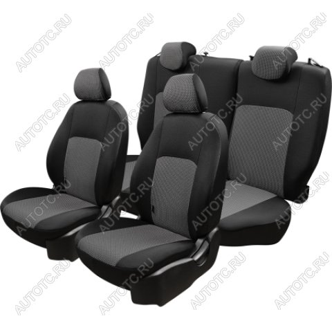 5 549 р. Чехлы сидений (ЦЗС, жаккард) ДУБЛИН Lord Autofashion Daewoo Matiz M150 рестайлинг (2000-2016) (черный/вставка зигзаг серый)  с доставкой в г. Кемерово