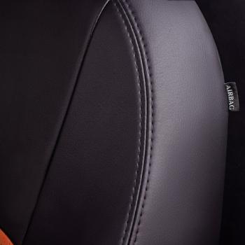 9 449 р. Комплект чехлов для сидений (РЗС 40/60 3Г Илана+Орегон) ТУРИН СТ Lord Autofashion Hyundai IX35 LM дорестайлинг (2009-2013) (черный, вставка коричневая+бежевая, строчка черная)  с доставкой в г. Кемерово. Увеличить фотографию 5