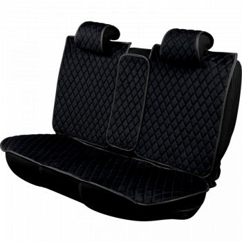 2 349 р. Накидка на сиденье (2 места Хами) ФЕНИКС ст РОМБ Lord Autofashion   (черный, строчка синяя)  с доставкой в г. Кемерово. Увеличить фотографию 4