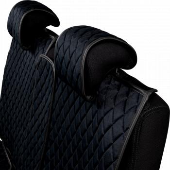 2 349 р. Накидка на сиденье (2 места Хами) ФЕНИКС ст РОМБ Lord Autofashion   (черный, строчка синяя)  с доставкой в г. Кемерово. Увеличить фотографию 8