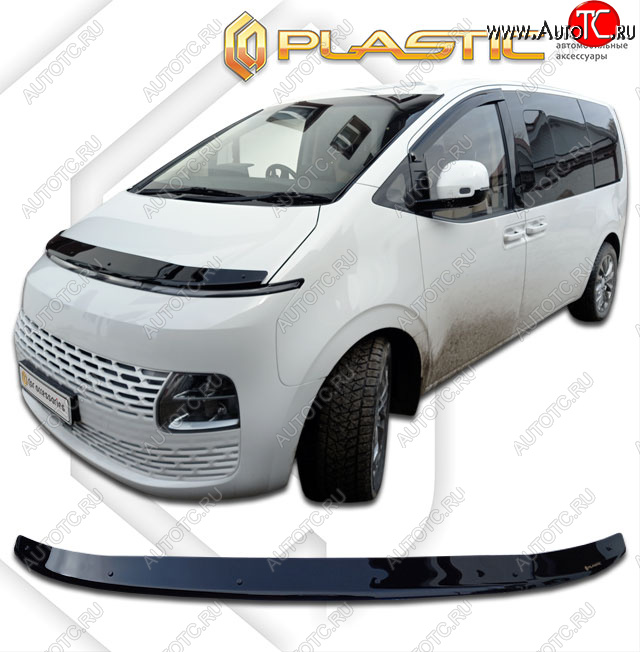 2 199 р. Дефлектор капота CA-Plastic  Hyundai Staria  US4 (2021-2022) (classic черный, без надписи)  с доставкой в г. Кемерово