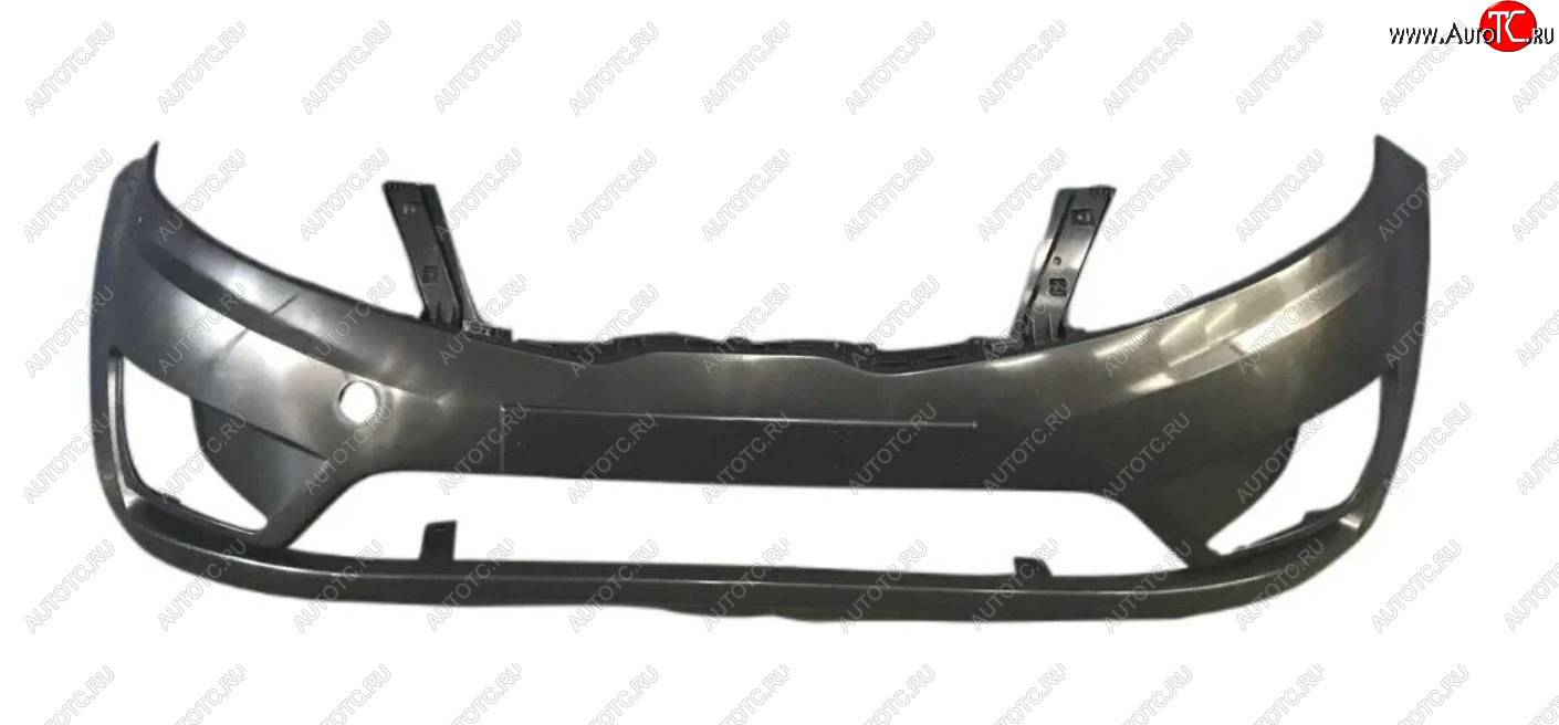 1 579 р. Бампер передний (с отверстиями под ПТФ) GAMMA  KIA Rio  3 QB (2011-2015) дорестайлинг седан, дорестайлингхэтчбек5дв. (Неокрашенный)  с доставкой в г. Кемерово