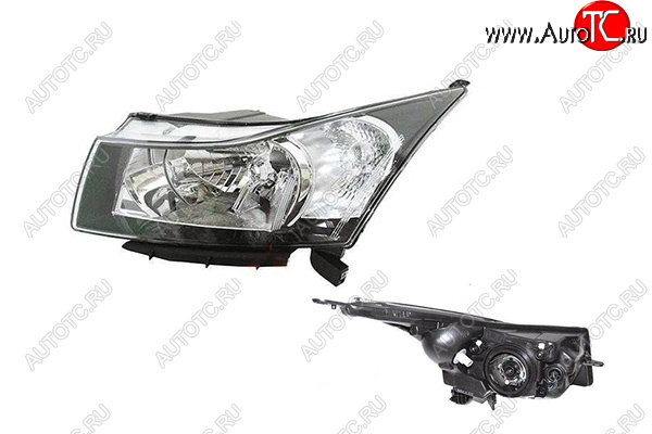 5 349 р. Левая фара (с механическим корректором) GAMMA  Chevrolet Cruze ( J300,  J305) (2009-2012) седан дорестайлинг, хэтчбек дорестайлинг  с доставкой в г. Кемерово