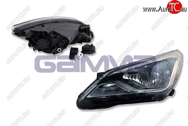 5 949 р. Правая фара GAMMA  Hyundai Solaris  RBr (2014-2017) седан рестайлинг, хэтчбэк рестайлинг  с доставкой в г. Кемерово