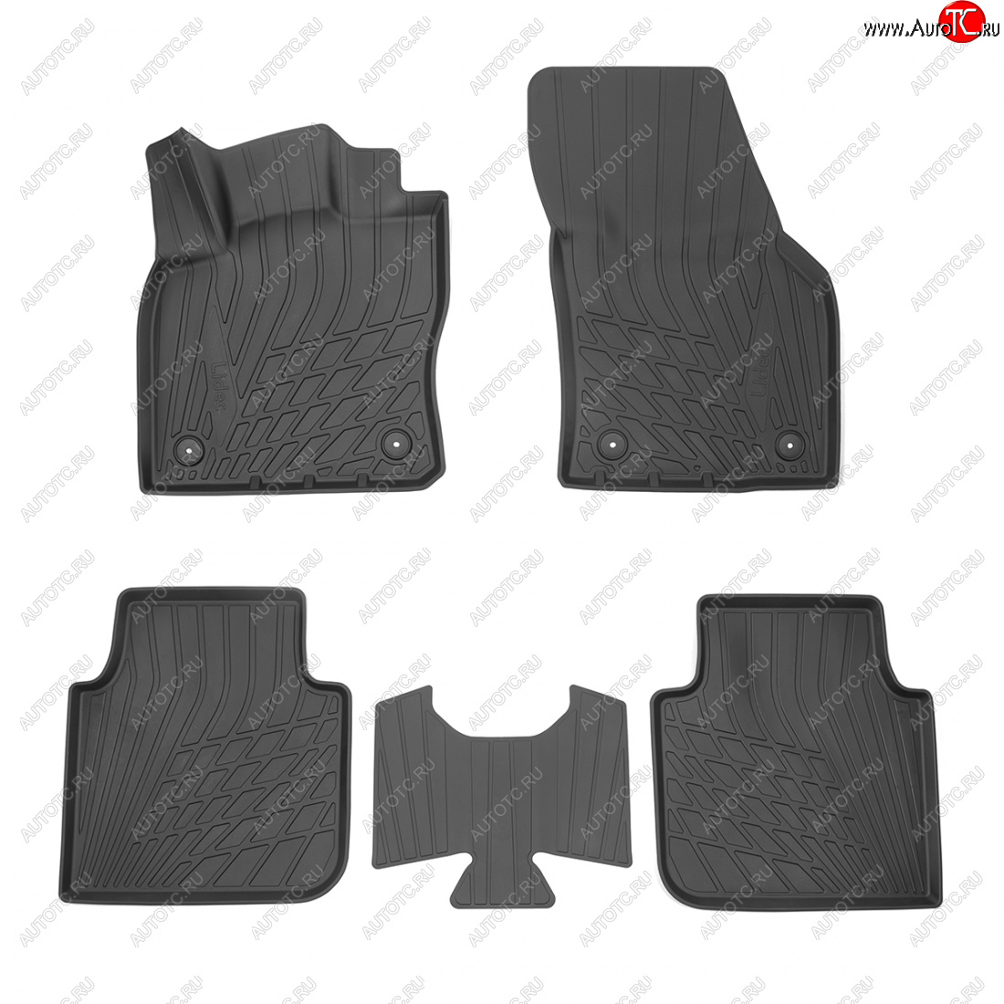 2 499 р. Коврики салонные литьевые 3D Norplast  Skoda Kodiaq  NU7 (2017-2021) дорестайлинг (черный)  с доставкой в г. Кемерово