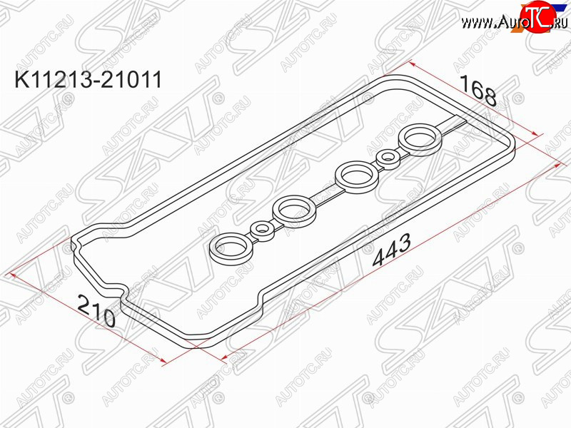 266 р. Прокладка клапанной крышки (1NZ-FE, 2NZ-FE) SAT  Toyota Corolla  E120 (2000-2004) седан дорестайлинг, универсал дорестайлинг, хэтчбек 5 дв. дорестайлинг  с доставкой в г. Кемерово