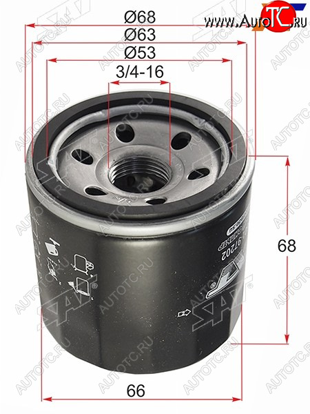 213 р. Фильтр масляный TOYOTA CAMI HCEJK3VEK3VTDUET EJDEEJVEK3VESPARKYDAIHATSU TERIOS K3VE SAT ST-15601-97202  с доставкой в г. Кемерово