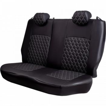 9 699 р. Комплект чехлов для сидений (ЦЗС Илана+Орегон) ТУРИН ст РОМБ Lord Autofashion  Daewoo Matiz  M150 (2000-2016) рестайлинг (черный, вставка черная+серая, строчка серая)  с доставкой в г. Кемерово. Увеличить фотографию 7