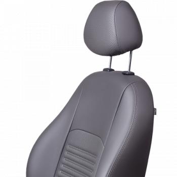 5 799 р. Комплект чехлов для сидений (ЦЗС Илана и Орегон) ТУРИН СТ Lord Autofashion Daewoo Matiz M150 рестайлинг (2000-2016) (черный, вставка серая, строчка серая)  с доставкой в г. Кемерово. Увеличить фотографию 4