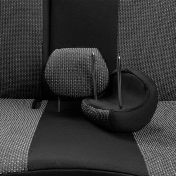 4 649 р. Комплект чехлов для сидений (ЦЗС 2Г Жаккард) Дублин Lord Autofashion Daewoo Nexia рестайлинг (2008-2015) (черный, вставка Зигзаг серая)  с доставкой в г. Кемерово. Увеличить фотографию 5