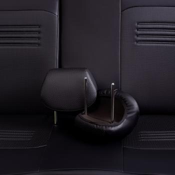 8 549 р. Комплект чехлов для сидений (ЦЗС 2Г Илана+Орегон) ТУРИН СТ Lord Autofashion  Daewoo Nexia  рестайлинг (2008-2015) (черный, вставка черная, строчка черная)  с доставкой в г. Кемерово. Увеличить фотографию 7