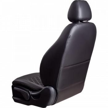 4 999 р. Комплект чехлов для сидений (1+2 места Илана+Орегон) ТУРИН ст РОМБ Lord Autofashion CITROEN Jumper 290 рестайлинг (2014-2022) (черный, вставка черная+бежевая, строчка бежевая)  с доставкой в г. Кемерово. Увеличить фотографию 4