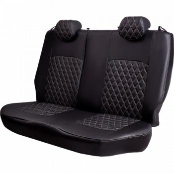 4 999 р. Комплект чехлов для сидений (1+2 места Илана+Орегон) ТУРИН ст РОМБ Lord Autofashion CITROEN Jumper 290 рестайлинг (2014-2022) (черный, вставка черная+бежевая, строчка бежевая)  с доставкой в г. Кемерово. Увеличить фотографию 5