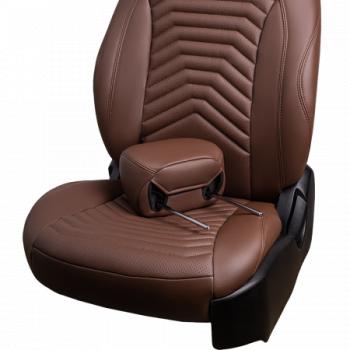 24 649 р. Комплект чехлов для сидений (к. Trend Spor Орегон) БАЙРОН ст ПРЕЗИДЕНТ Lord Autofashion  Ford Focus  3 (2010-2019) универсал дорестайлинг, хэтчбэк дорестайлинг, седан дорестайлинг, седан рестайлинг, универсал рестайлинг, хэтчбэк рестайлинг (темно-коричневый, вставка темно-коричнвая+коричневая, строчка коричневая)  с доставкой в г. Кемерово. Увеличить фотографию 4