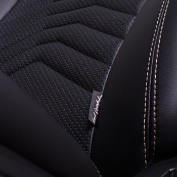 24 649 р. Комплект чехлов для сидений (к. Trend Spor Орегон) БАЙРОН ст ПРЕЗИДЕНТ Lord Autofashion  Ford Focus  3 (2010-2019) универсал дорестайлинг, хэтчбэк дорестайлинг, седан дорестайлинг, седан рестайлинг, универсал рестайлинг, хэтчбэк рестайлинг (черный, вставка черная, строчка бежевая)  с доставкой в г. Кемерово. Увеличить фотографию 8