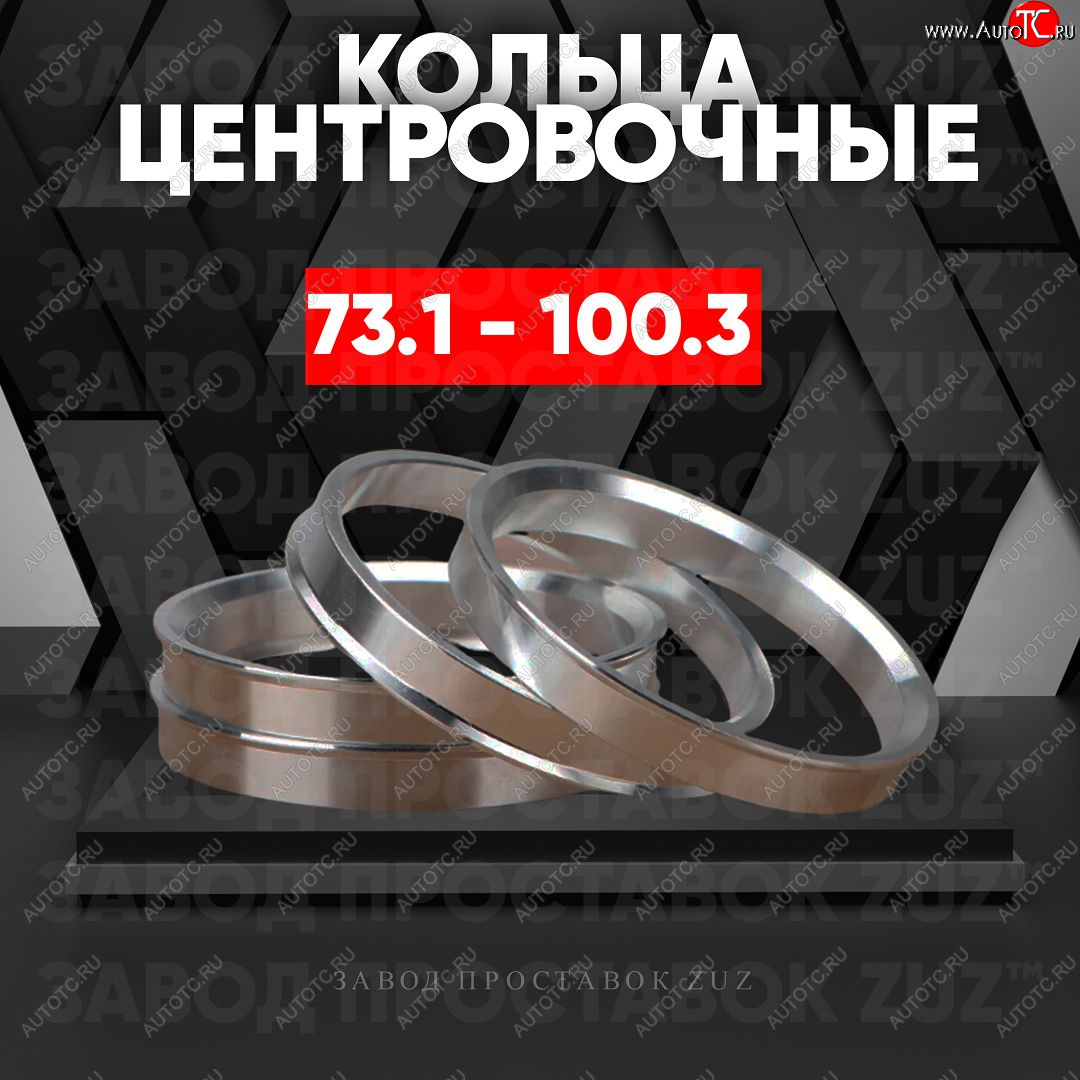 1 849 р. Центровочные кольца для дисков 73.1 - 100.3 (алюминиевые) 4шт. переходные центрирующие проставочные супинаторы на ступицу ЗАВОД ПРОСТАВОК ZUZ 73.1 - 100.3  с доставкой в г. Кемерово