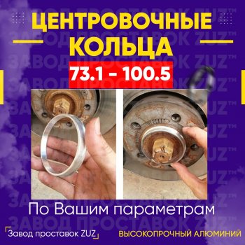 1 849 р. Центровочные кольца для дисков 73.1 - 100.5 (алюминиевые) 4шт. переходные центрирующие проставочные супинаторы на ступицу ЗАВОД ПРОСТАВОК ZUZ 73.1 - 100.5  с доставкой в г. Кемерово. Увеличить фотографию 1