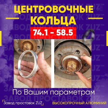 1 849 р. Центровочные кольца для дисков 74.1 - 58.5 (алюминиевые) 4шт. переходные центрирующие проставочные супинаторы на ступицу ЗАВОД ПРОСТАВОК ZUZ 74.1 - 58.5  с доставкой в г. Кемерово. Увеличить фотографию 1