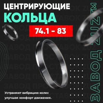 1 849 р. Центровочные кольца для дисков 74.1 - 83 (алюминиевые) 4шт. переходные центрирующие проставочные супинаторы на ступицу ЗАВОД ПРОСТАВОК ZUZ 74.1 - 83  с доставкой в г. Кемерово. Увеличить фотографию 1