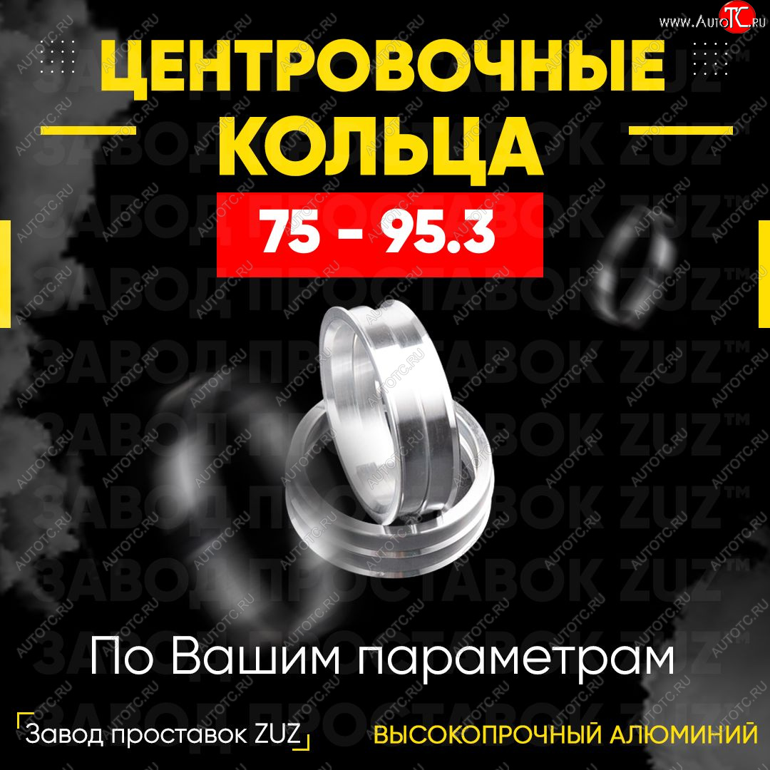 1 849 р. Центровочные кольца для дисков 75 - 95.3 (алюминиевые) 4шт. переходные центрирующие проставочные супинаторы на ступицу ЗАВОД ПРОСТАВОК ZUZ 75 - 95.3  с доставкой в г. Кемерово