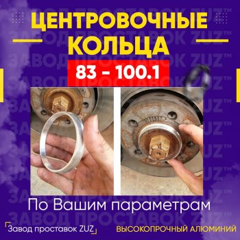 1 849 р. Центровочные кольца для дисков 83 - 100.1 (алюминиевые) 4шт. переходные центрирующие проставочные супинаторы на ступицу ЗАВОД ПРОСТАВОК ZUZ 83 - 100.1  с доставкой в г. Кемерово. Увеличить фотографию 1