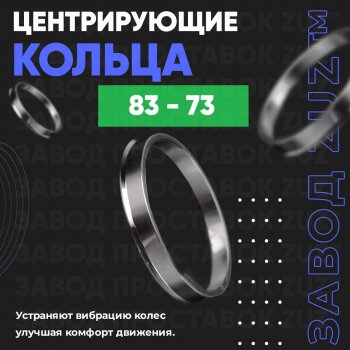 1 849 р. Центровочные кольца для дисков 83 - 73 (алюминиевые) 4шт. переходные центрирующие проставочные супинаторы на ступицу ЗАВОД ПРОСТАВОК ZUZ 83 - 73  с доставкой в г. Кемерово. Увеличить фотографию 1