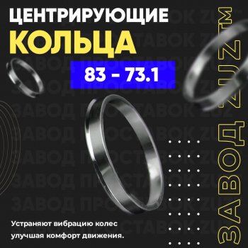 1 849 р. Центровочные кольца для дисков 83 - 73.1 (алюминиевые) 4шт. переходные центрирующие проставочные супинаторы на ступицу ЗАВОД ПРОСТАВОК ZUZ 83 - 73.1  с доставкой в г. Кемерово. Увеличить фотографию 1