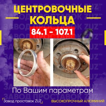 1 849 р. Центровочные кольца для дисков 84.1 - 107.1 (алюминиевые) 4шт. переходные центрирующие проставочные супинаторы на ступицу ЗАВОД ПРОСТАВОК ZUZ 84.1 - 107.1  с доставкой в г. Кемерово. Увеличить фотографию 1